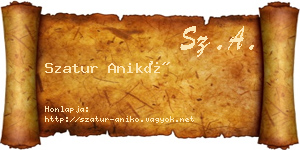 Szatur Anikó névjegykártya